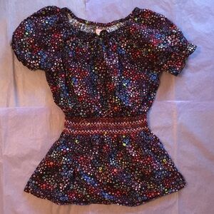 Koi Floral Scrub Top Size Small